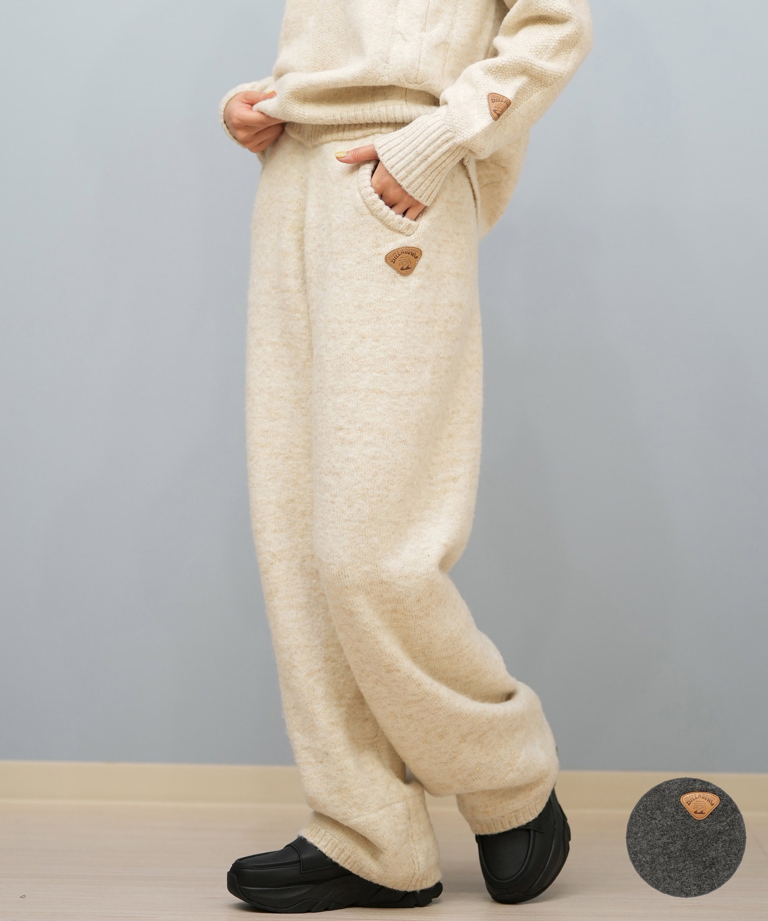 BILLABONG ビラボン ロングパンツ レディース ニットパンツ 裾ボア KNIT LONG PANT セットアップ対応 BF014-605(COY-M)