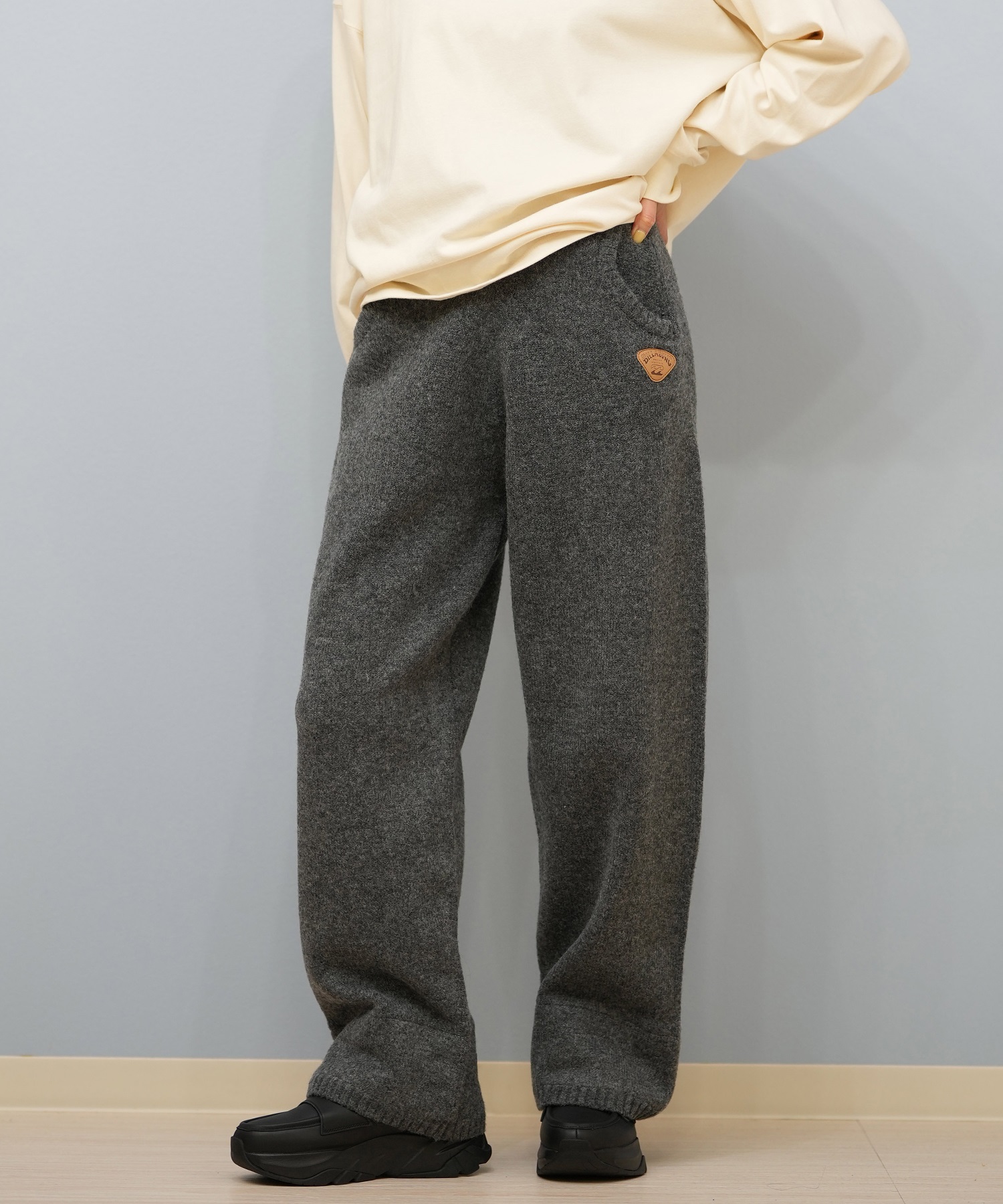 BILLABONG ビラボン ロングパンツ レディース ニットパンツ 裾ボア KNIT LONG PANT セットアップ対応 BF014-605(BKH-M)