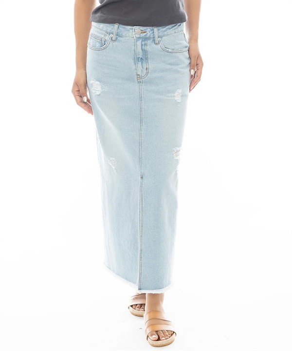 BILLABONG ビラボン スカート レディース ロングスカート デニム スリット CRUSH LONG SKIRT DENIM BF013-612
