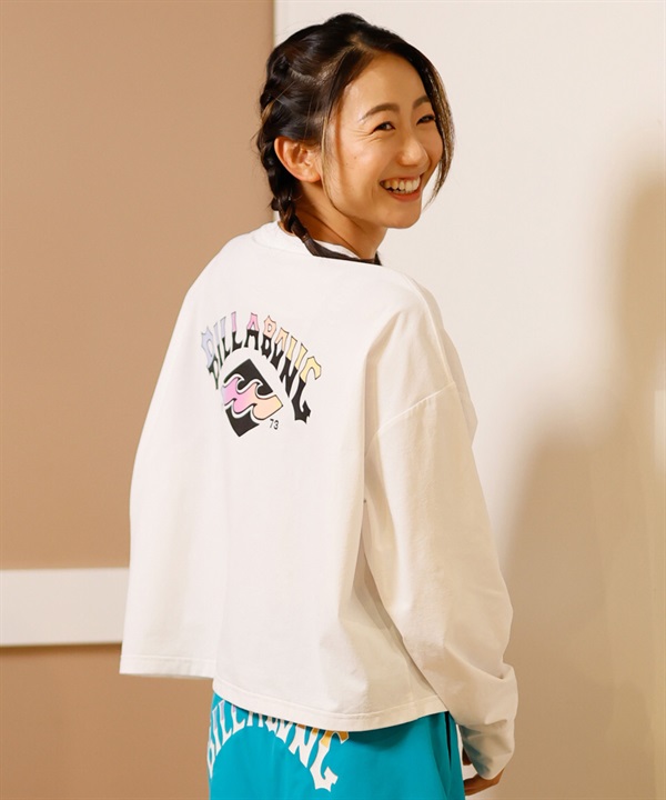 BILLABONG ビラボン 水着 ラッシュガード 長袖 Tシャツ ロンT レディース クロップド丈 ショート丈 水陸両用 UVカット BF013-857