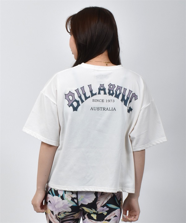 BILLABONG ビラボン 水着 ラッシュガード 半袖 Tシャツ レディース クロップド丈 バックプリント 水陸両用 UVカット BF01C-U02