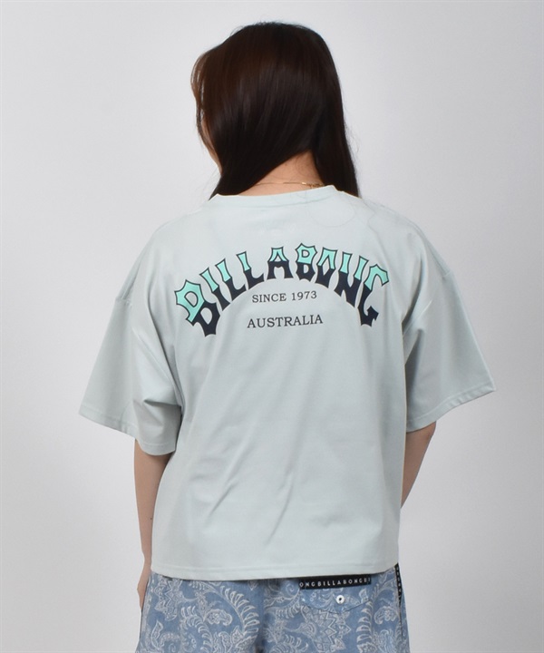 BILLABONG ビラボン 水着 ラッシュガード 半袖 Tシャツ レディース クロップド丈 バックプリント 水陸両用 UVカット BF01C-U02