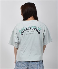 BILLABONG ビラボン 水着 ラッシュガード 半袖 Tシャツ レディース クロップド丈 バックプリント 水陸両用 UVカット BF01C-U02(ASH-M)