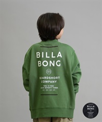 BILLABONG ビラボン トレーナー スウェット キッズ ジュニア 子供 クルーネック ロゴ バックプリント 裏毛 親子コーデ BF016-001(GRN-140cm)