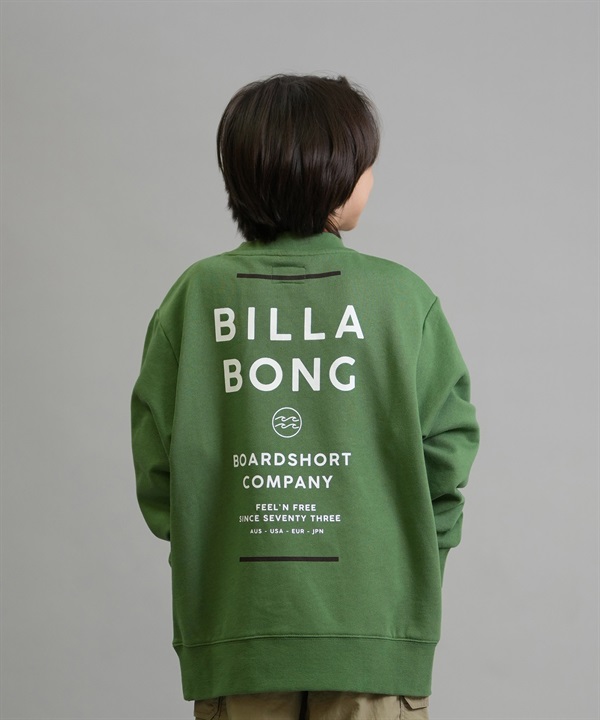 BILLABONG ビラボン トレーナー スウェット キッズ ジュニア 子供 クルーネック ロゴ バックプリント 裏毛 親子コーデ BF016-001