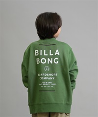 BILLABONG ビラボン トレーナー スウェット キッズ ジュニア 子供 クルーネック ロゴ バックプリント 裏毛 親子コーデ BF016-001(GRN-140cm)