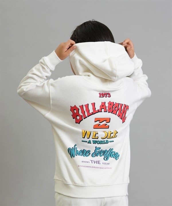 BILLABONG ビラボン プルオーバー パーカー キッズ ジュニア 子供 スウェット フーディー ロゴ バックプリント 裏毛 親子コーデ セットアップ対応 BF016-031
