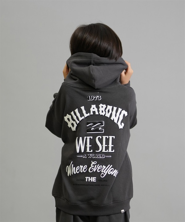 BILLABONG ビラボン プルオーバー パーカー キッズ ジュニア 子供 スウェット フーディー ロゴ バックプリント 裏毛 親子コーデ セットアップ対応 BF016-031