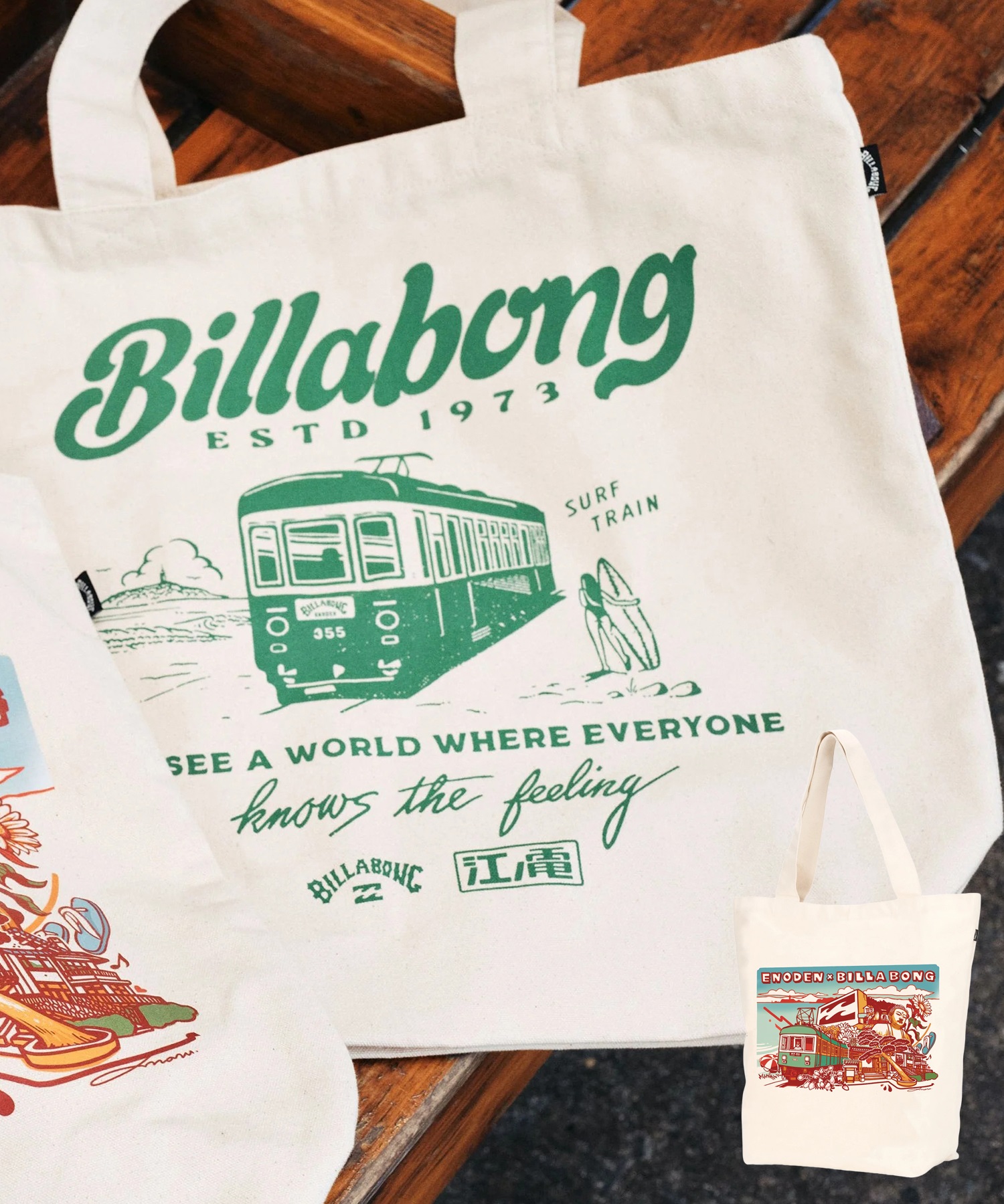 BILLABONG ビラボン トートバッグ 江ノ電 × BILLABONG ENODEN TOTE BAG