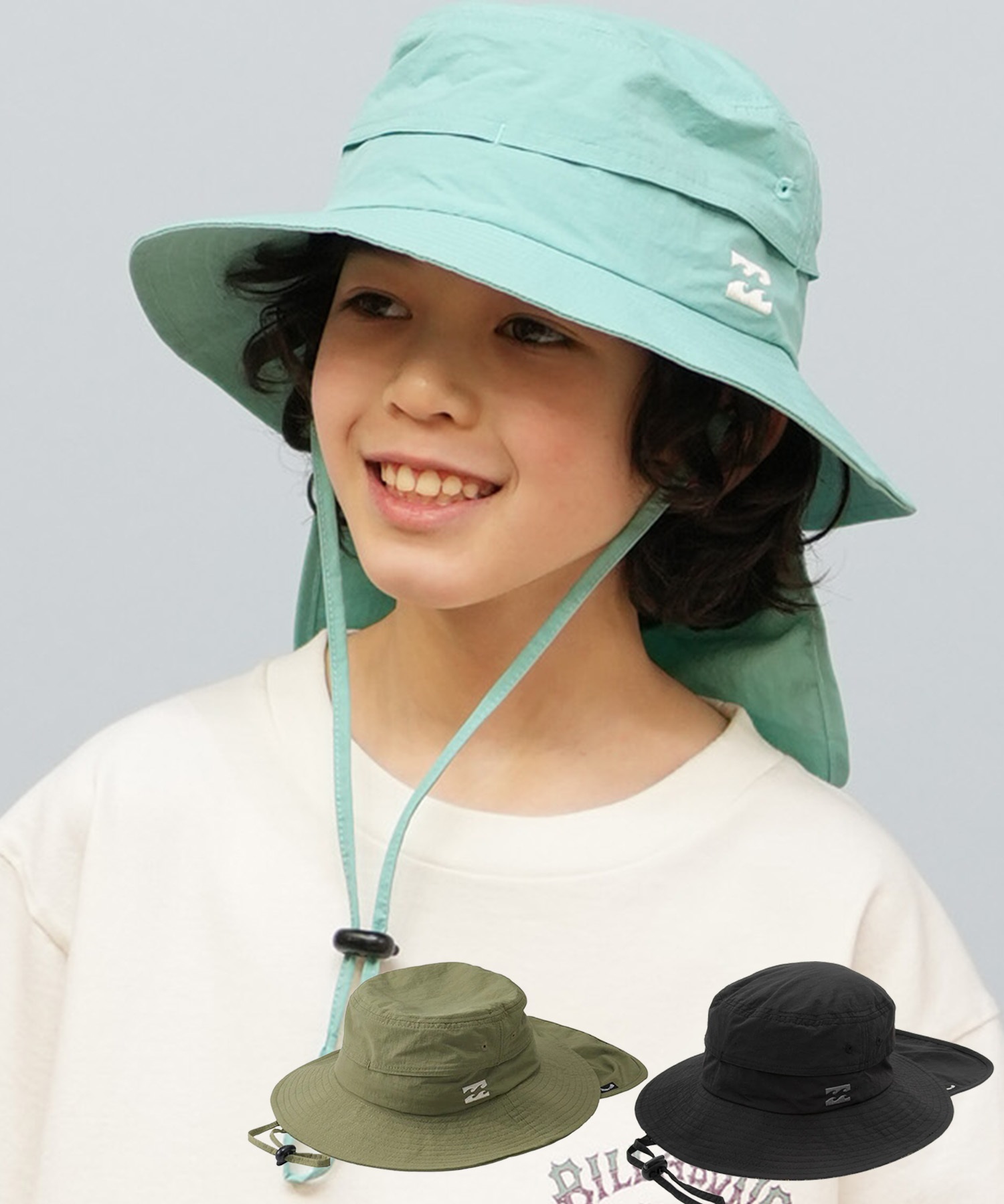 BILLABONG ビラボン ハット キッズ ジュニア 子供 UVカット 水陸両用 シンプル SUBMERSIBLE HAT BF01E-900(BLK-M)
