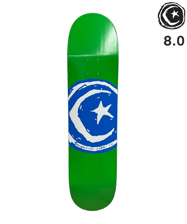 FOUNDATION ファンデーション スケートボード デッキ 8.0inch STAR & MOON GREEN ムラサキスポーツ 初心者 ベストプライス