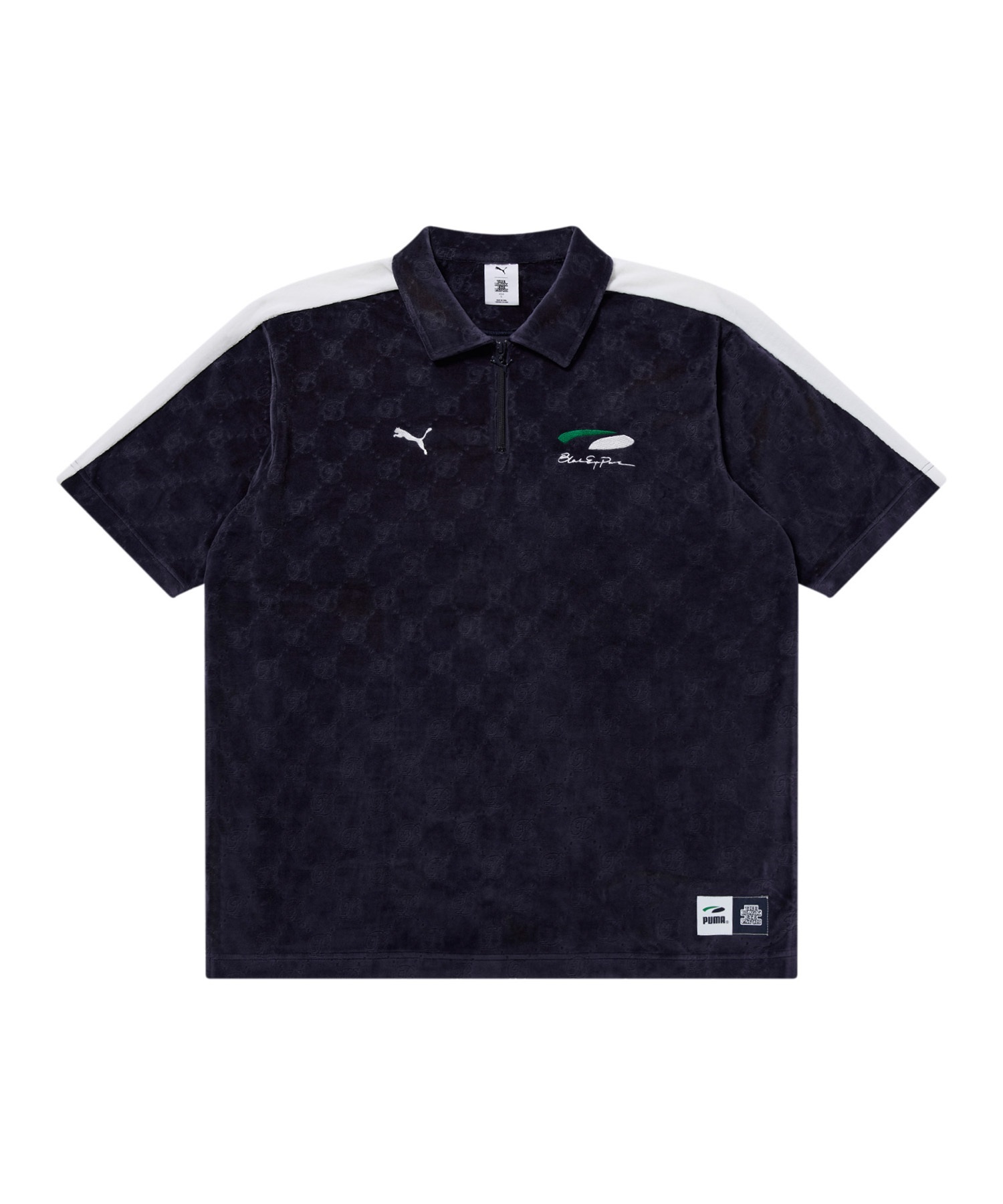 【8月30日発売】PUMA プーマ 半袖 シャツ メンズ PUMA × BlackEyePatch セットアップ対応 OVAL ロゴ モノグラム ベロア 半袖 トップ 636075(16-M)