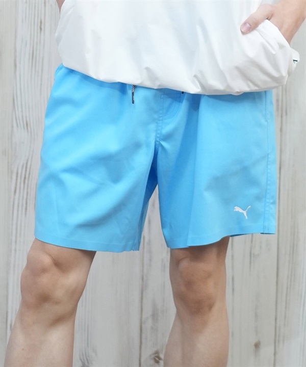 PUMA プーマ 水着 トランクス ボードショーツ メンズ 海パン ロゴ ワンポイント ミディアム レングス スイム ショーツ 907660