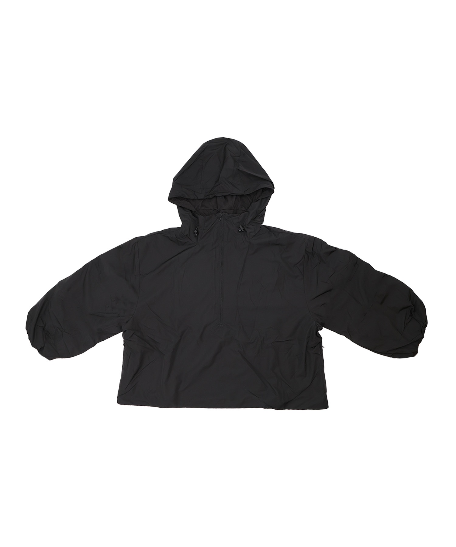 GLOBERIDE ブラック ハーフジップジャケット M ハーフジップ ビッグカラー ルーズブラッシュドプルオーバー