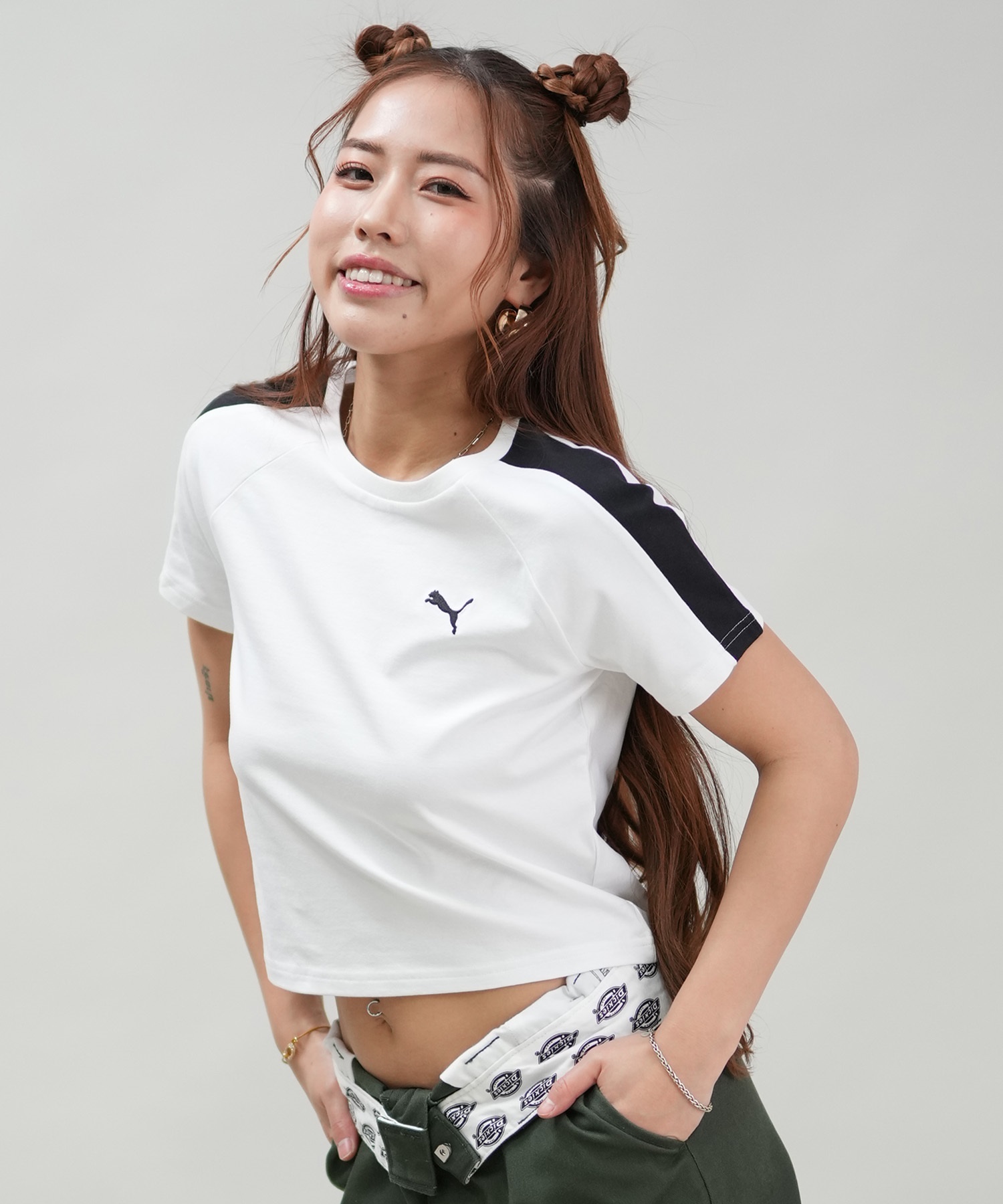 ★ プーマ Tシャツ ★ PUMA プーマ 半袖 Tシャツ レディース クロップド丈 ショート丈