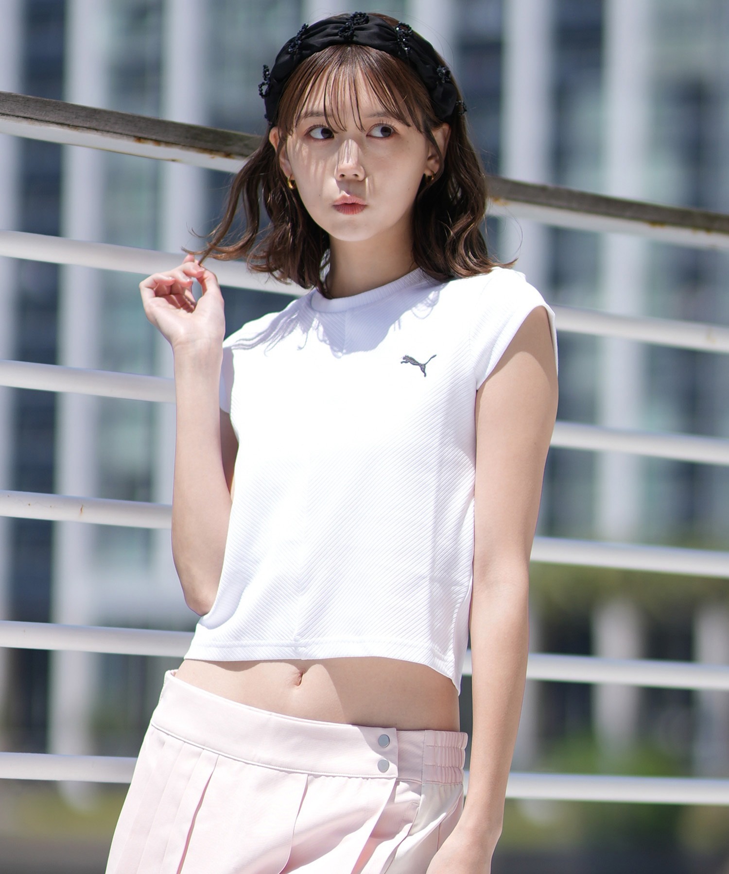 PUMA プーマ 半袖 Tシャツ レディース クロップド丈 ショート丈 
