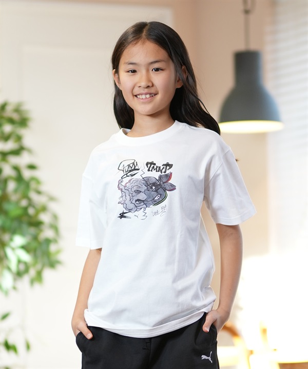 PUMA プーマ × TMNT ティーンエイジ・ミュータント・ニンジャ・タートルズ コラボ Tシャツ キッズ 半袖 630084