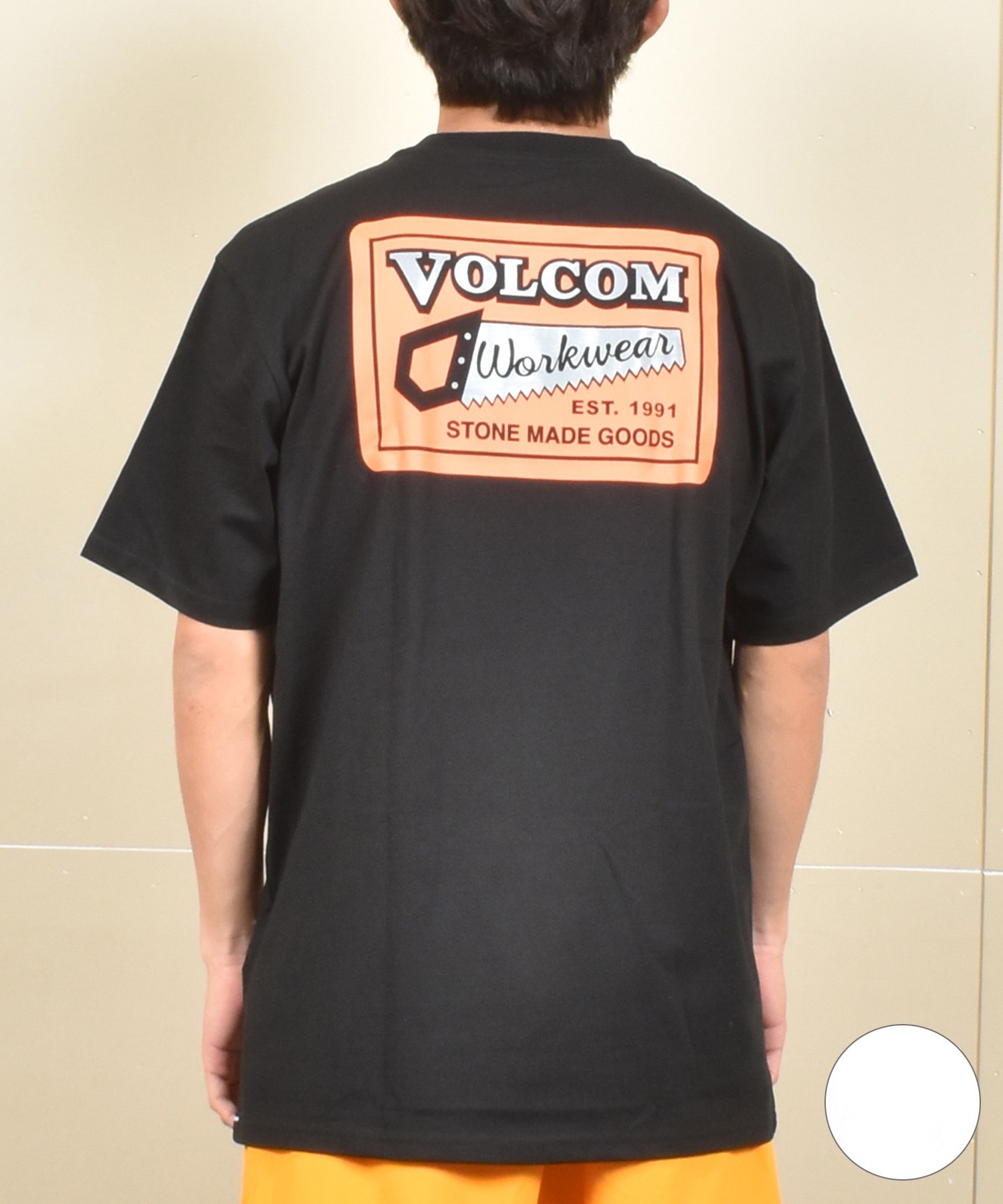 VOLCOM ボルコム 半袖 Tシャツ メンズ バックプリント オーバーサイズ A5202501 ムラサキスポーツ限定(WHT-M)