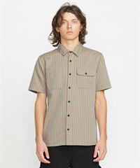 VOLCOM ボルコム 半袖 シャツ メンズ ワークシャツ ストライプ柄 Trade Stone Short Sleeve A0412502