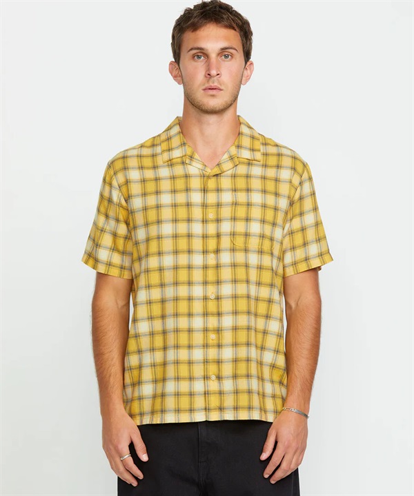 VOLCOM ボルコム 半袖 シャツ メンズ チェック柄 ボクシーフィット Stone Facet Short Sleeve A0412507