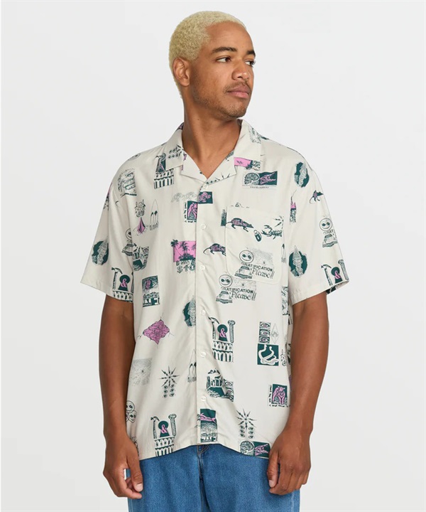 VOLCOM ボルコム 半袖 シャツ メンズ アロハシャツ 総柄 A0422501