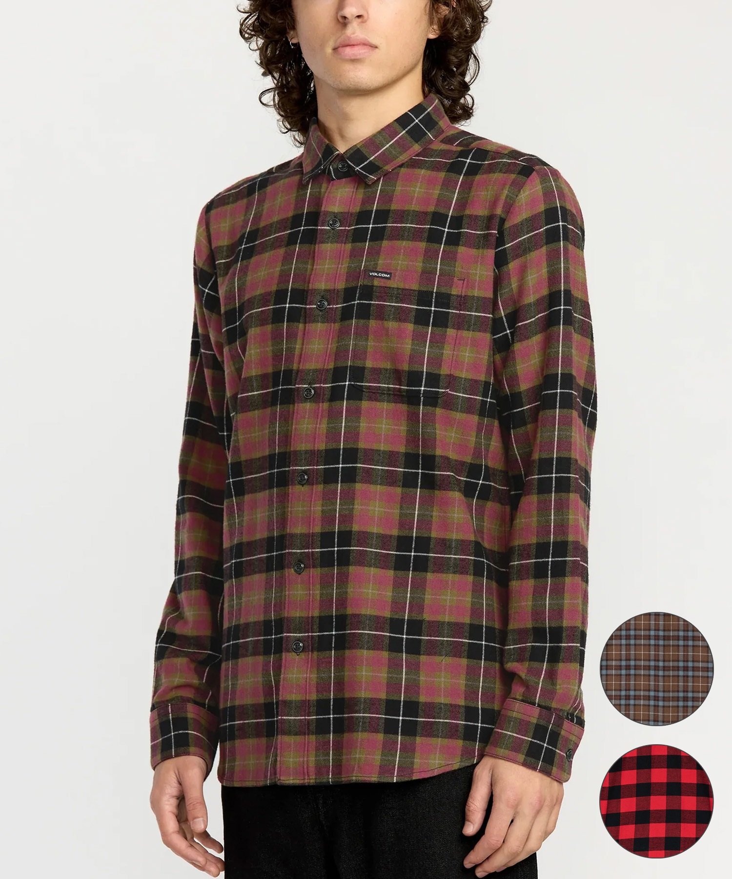 VOLCOM ボルコム 長袖 シャツ メンズ チェックシャツ ロングスリーブ