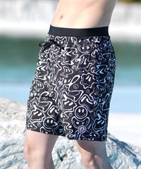 VOLCOM ボルコム 水着 海パン トランクス サーフパンツ メンズ 水陸両用 総柄 A2512502(BLK-S)