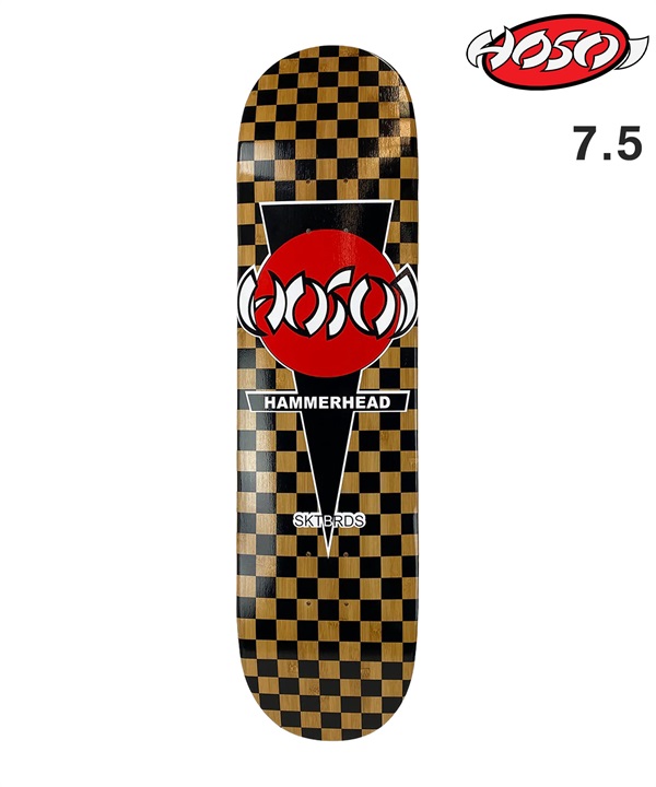 HOSOI スケートボード デッキ 7.75,8.0inch CHECKERED ムラサキスポーツ