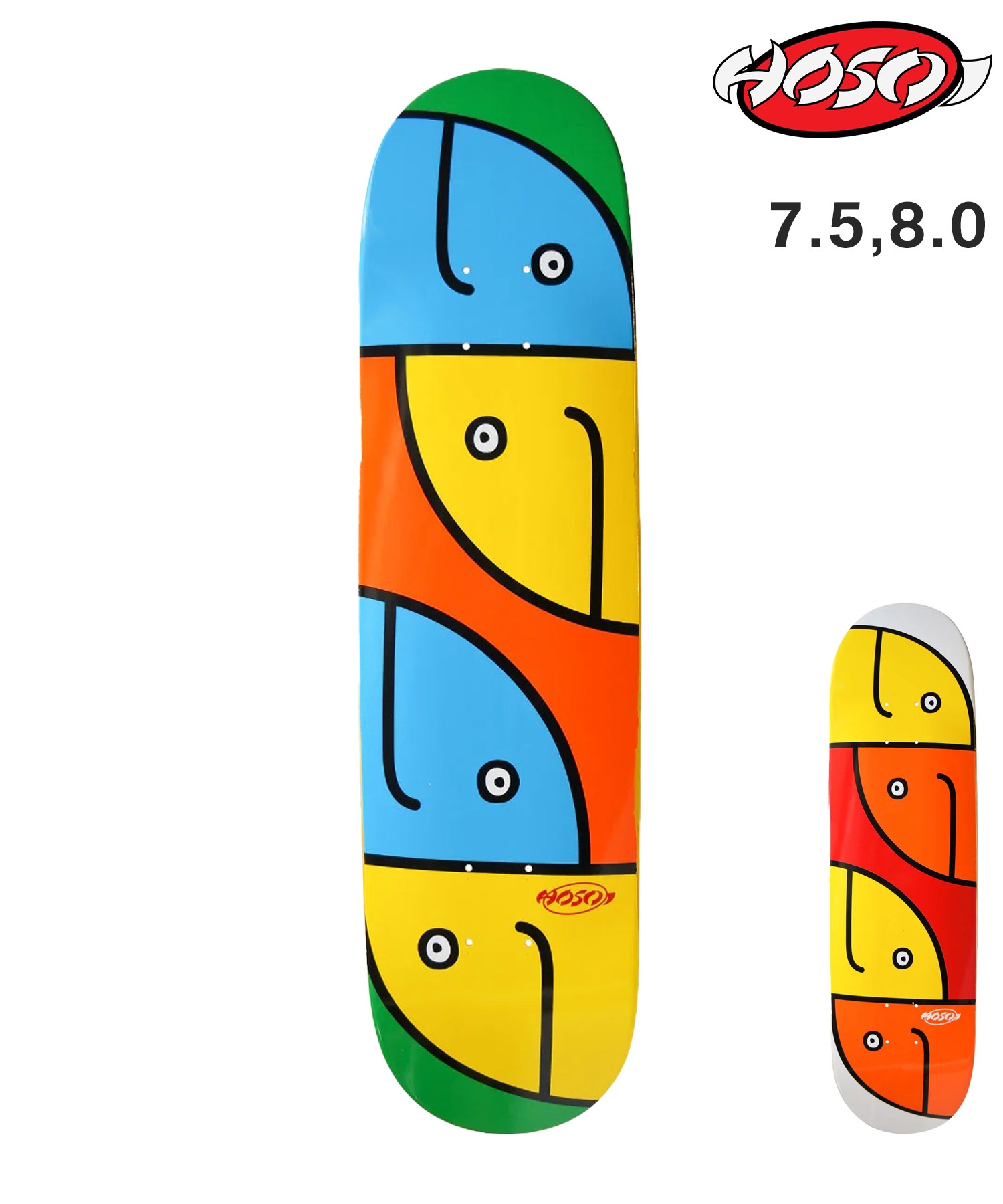 HOSOI スケートボードデッキ Chad Muska 8.0インチ ブルー HOSOI スケートボード デッキ 7.75,8.0inch GONZ FISH ムラサキ