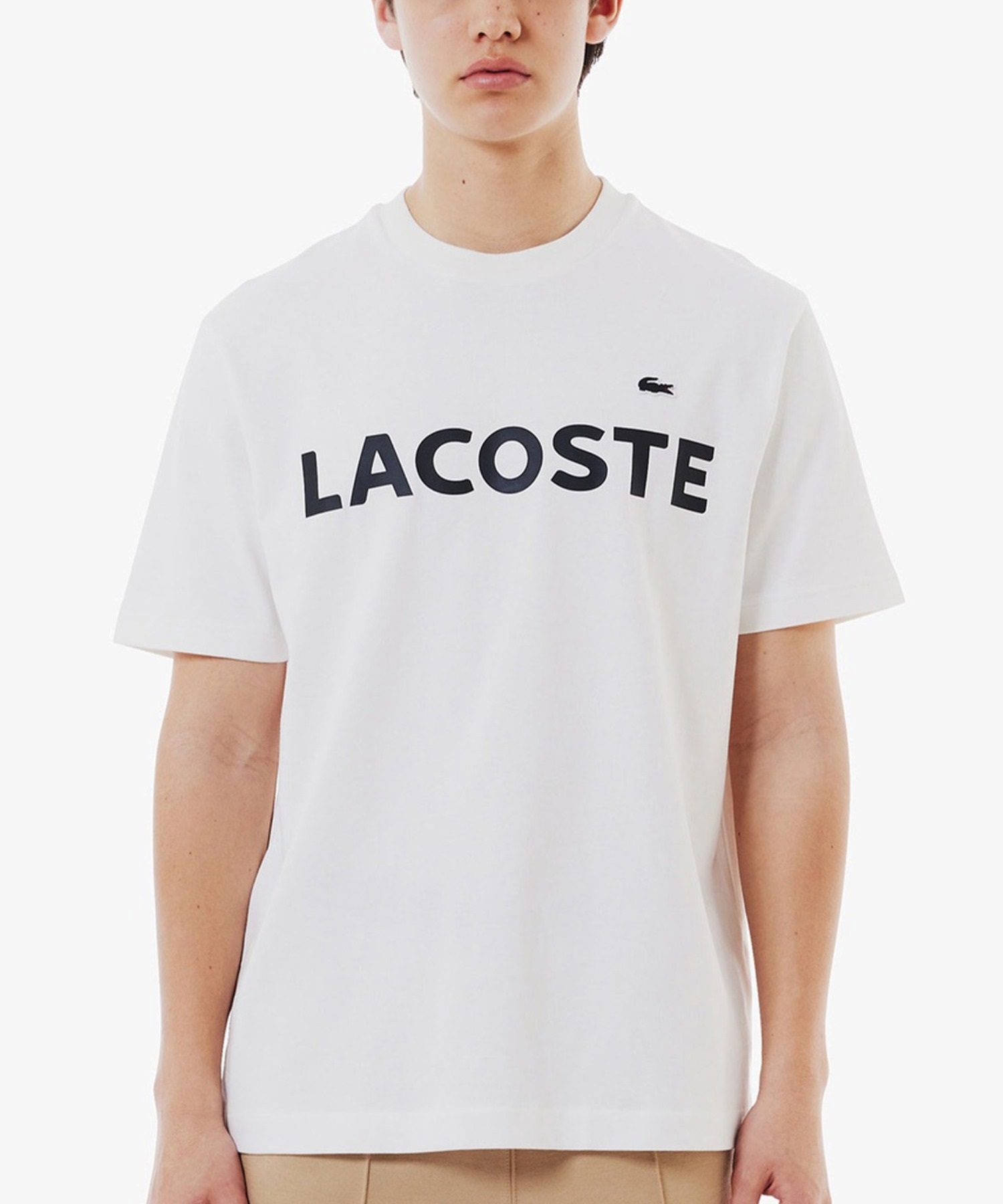 LACOSTE ラコステ 半袖 Tシャツ メンズ ヘビーウェイト ブランドネーム