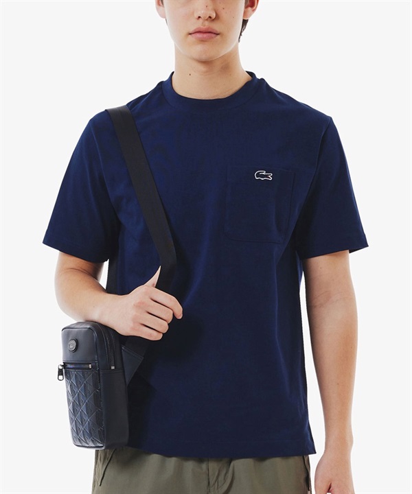 LACOSTE ラコステ 半袖 Tシャツ メンズ アウトライン クロック ポケット Tシャツ TH558199