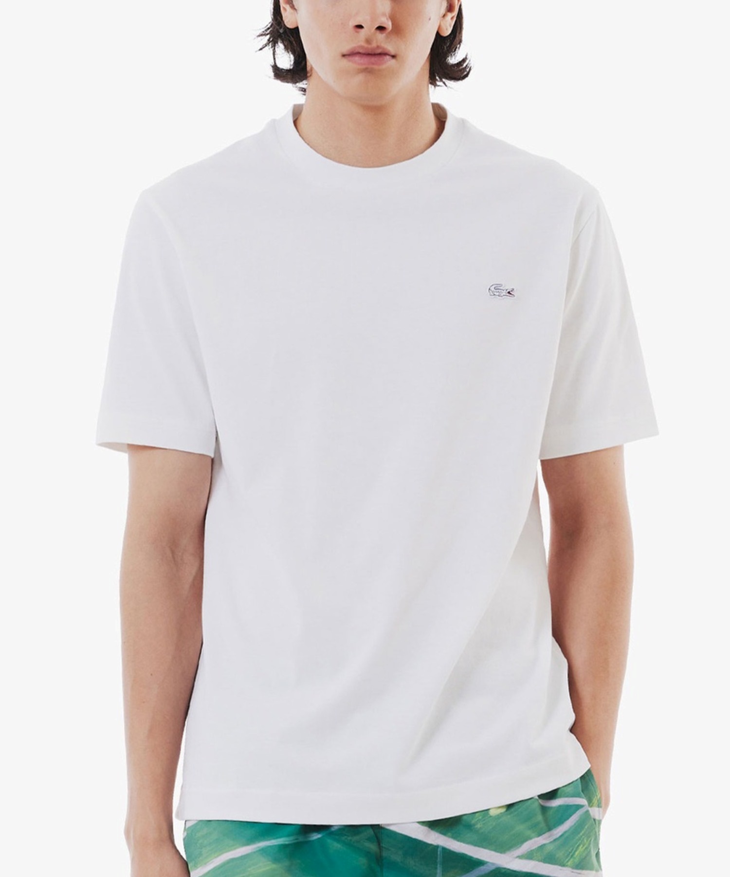 LACOSTE ラコステ 半袖 Tシャツ メンズ アウトライン クロック クルー