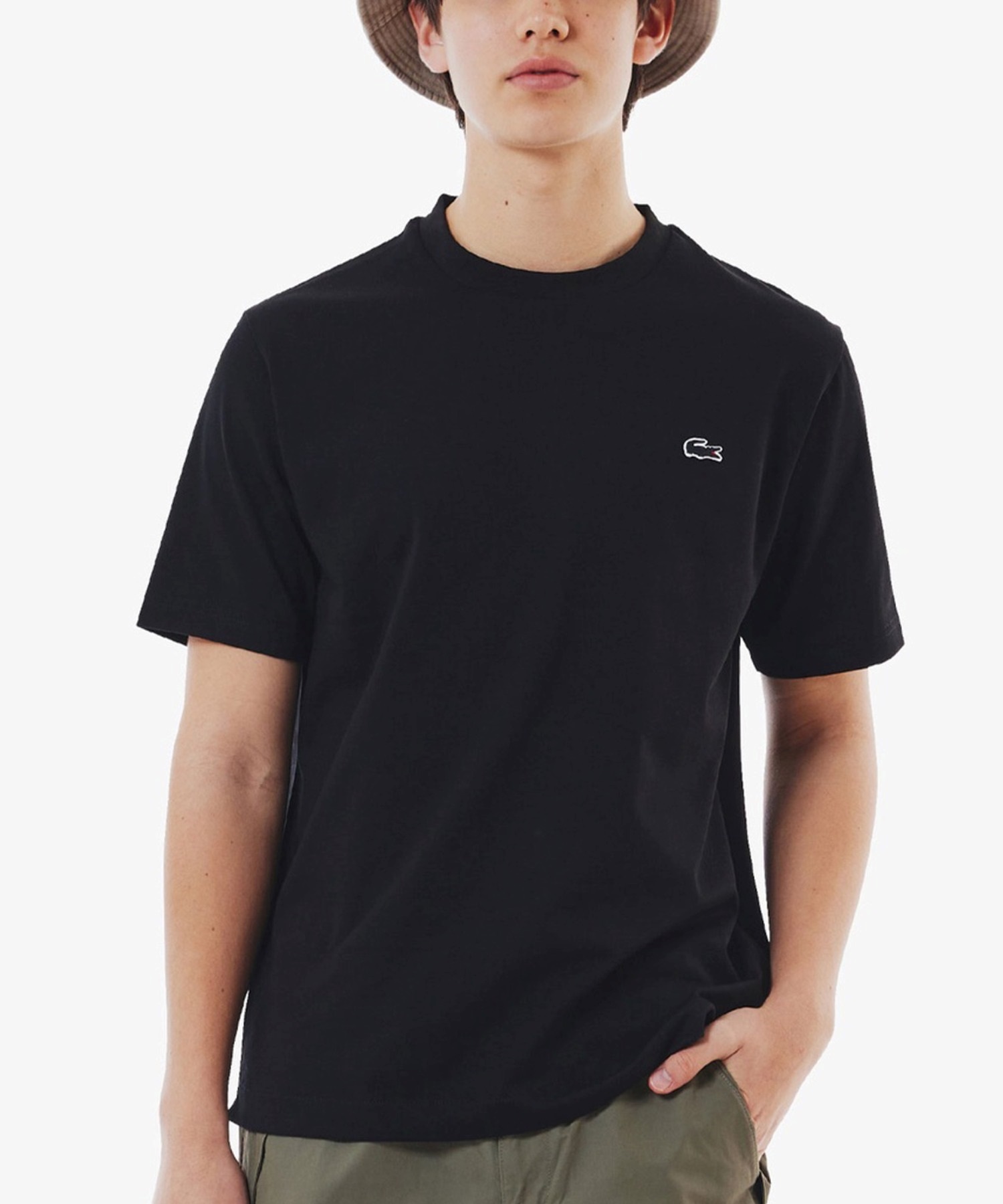 LACOSTE ラコステ 半袖 Tシャツ メンズ アウトライン クロック クルー