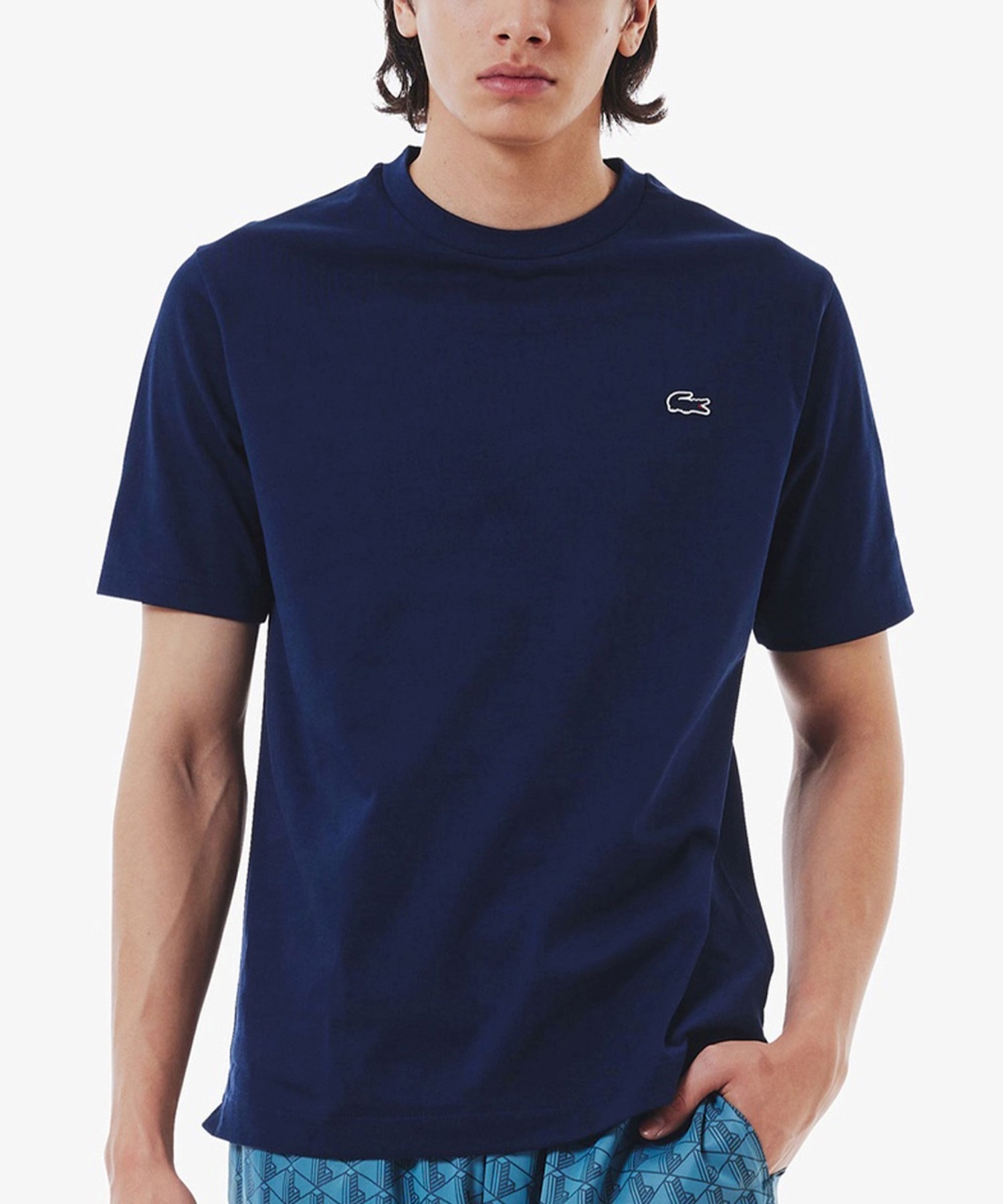 LACOSTE ラコステ 半袖 Tシャツ メンズ アウトライン クロック クルー 