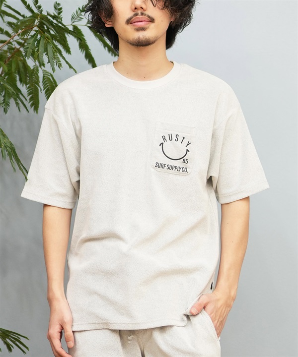 RUSTY ラスティ 半袖 Tシャツ メンズ ポケT パイル生地 セットアップ対応 915510