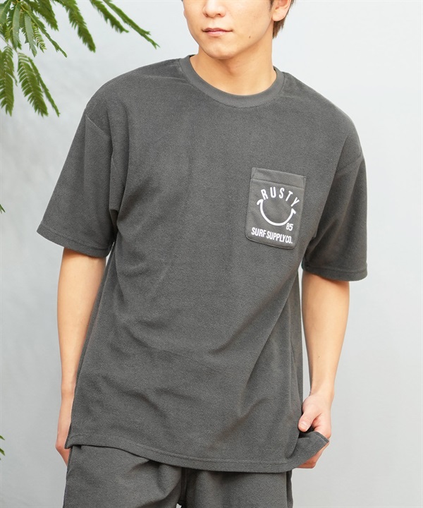 RUSTY ラスティ 半袖 Tシャツ メンズ ポケT パイル生地 セットアップ対応 915510