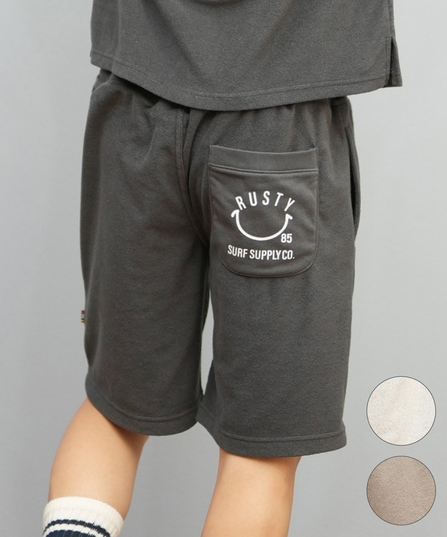 RUSTY ラスティ ハーフパンツ ショートパンツ メンズ ショーツ パイル