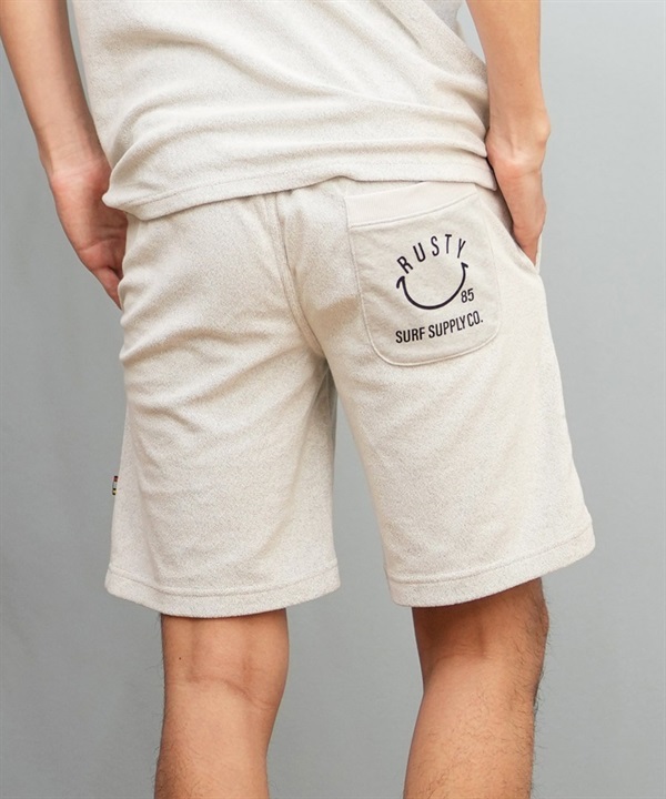 RUSTY ラスティ ハーフパンツ ショートパンツ メンズ ショーツ パイル生地 セットアップ対応 915760