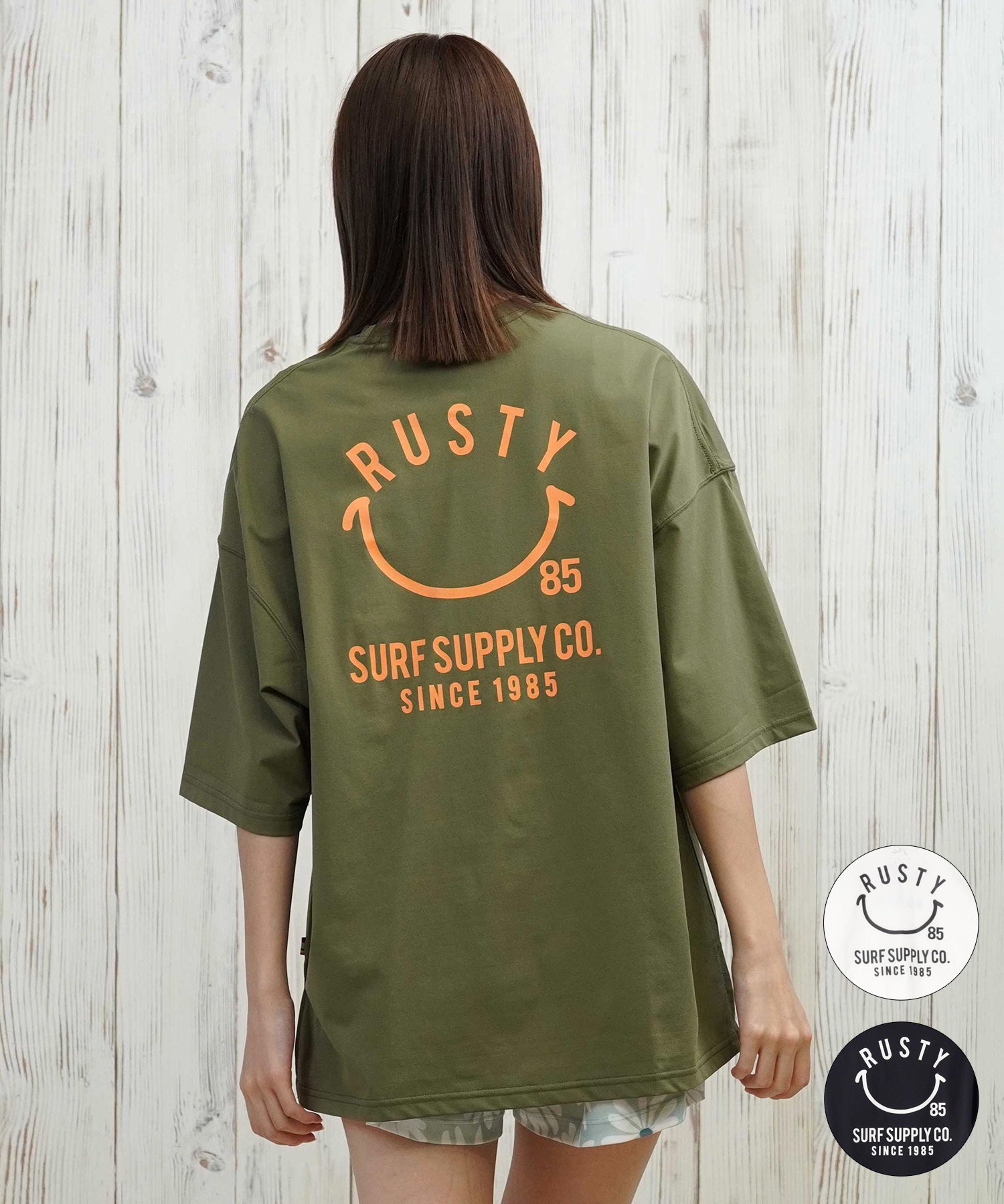 RUSTY ラスティ 水着 レディース ラッシュガード 半袖 Tシャツ