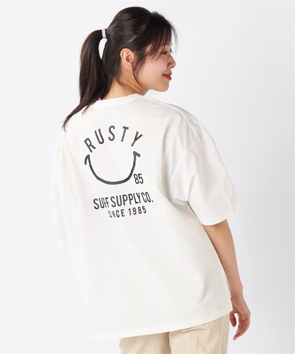 RUSTY ラスティ 水着 レディース ラッシュガード 半袖 Tシャツ バックプリント 水陸両用 UVカット 925466