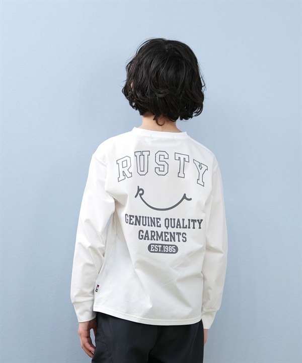 RUSTY ラスティ 水着 ラッシュガード 長袖 Tシャツ ロンT キッズ ジュニア 子供 男の子 女の子 水陸両用 吸水速乾 UVカット 965463