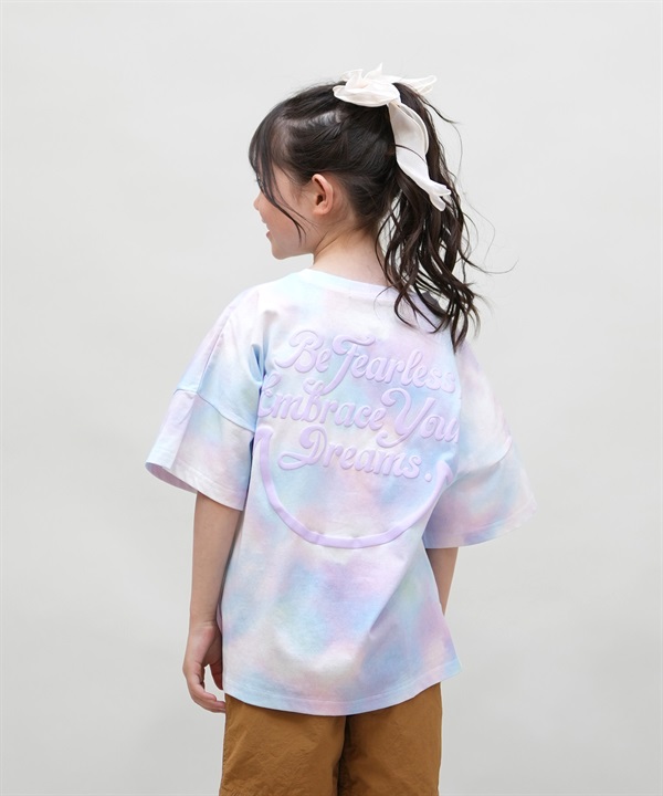 RUSTY ラスティ 半袖 Tシャツ キッズ ジュニア 子供 女の子 バックプリント タイダイ ニコちゃん 965506