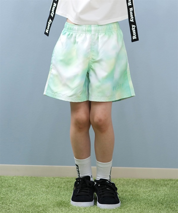 RUSTY ラスティ ハーフパンツ ショートパンツ キッズ ジュニア 子供 女の子 タイダイ ニコちゃん 965750