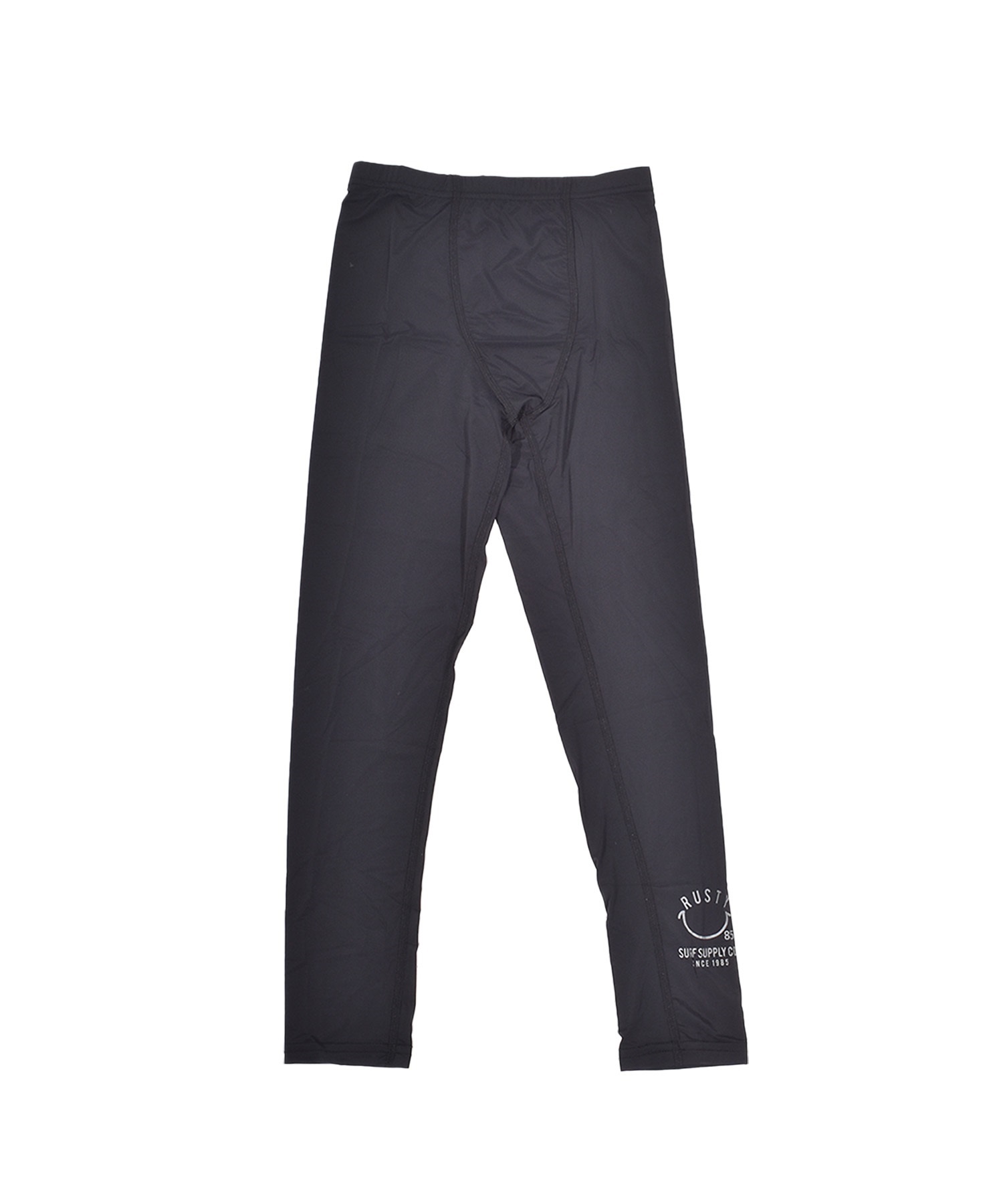 RUSTY ラスティー 水着 ラッシュガード レギンス キッズ ジュニア 子供 スポーツスパッツ 10分丈 ブランドロゴ 965492(BK-130cm)