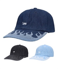 Lee リー キャップ 帽子 6パネル デニム生地 ロゴ ファイヤーパターン