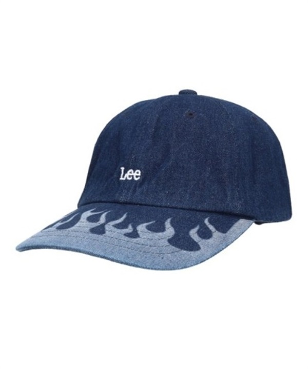 Lee リー キャップ 帽子 6パネル デニム生地 ロゴ ファイヤーパターン LASER PRINT CAP FLAME DENIM 253076615
