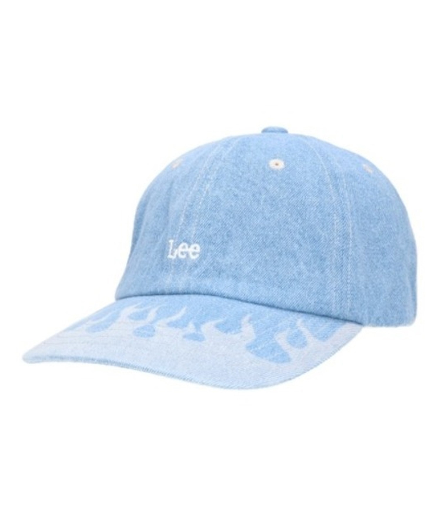 Lee リー キャップ 帽子 6パネル デニム生地 ロゴ ファイヤーパターン