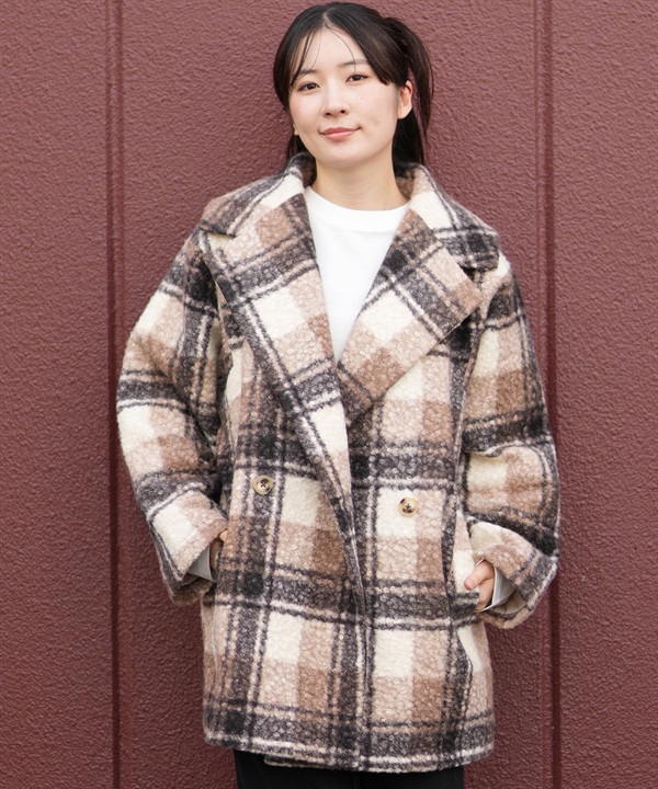 RIKKA FEMME リッカファム ジャケット レディース チェック柄 ブークレージャケット RF25FW24