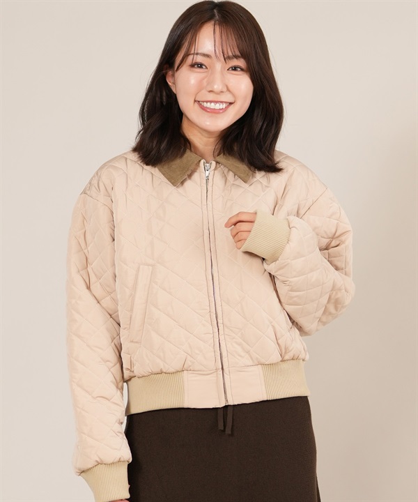 RIKKA FEMME リッカファム ジャケット レディース バイカラー シンプル キルトショートジャケット RF25FW25