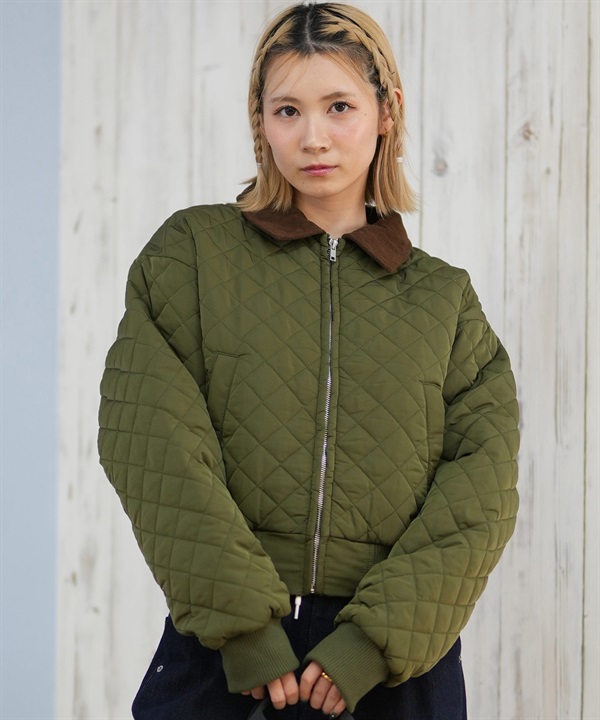 RIKKA FEMME リッカファム ジャケット レディース バイカラー シンプル キルトショートジャケット RF25FW25